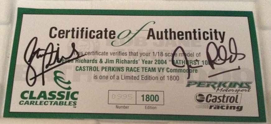 Bathurst 2004 - Jim Richards and Steven Ruchards - Bathurst toy car collectible - Main Image 2