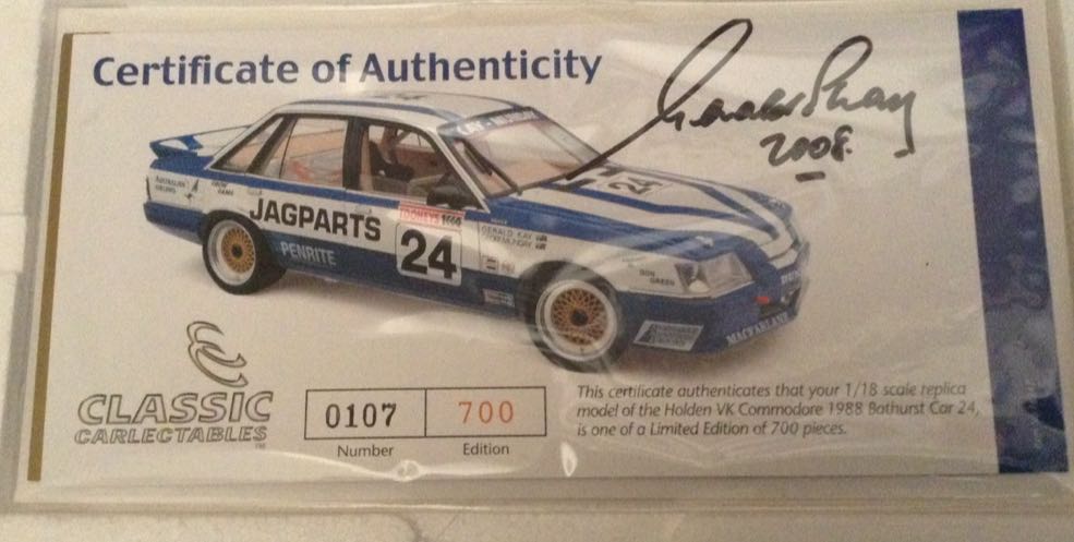 Bathurst 1988 - Geralk Kay Jagparts VK Commodore - Bathurst toy car collectible - Main Image 2