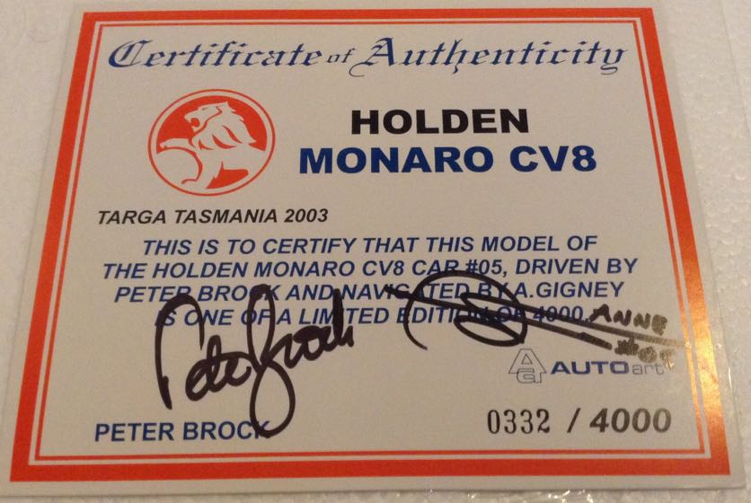 Peter Brock and Anne Gigney - 2003 Targa Tasmania  - Peter Brock toy car collectible - Main Image 2