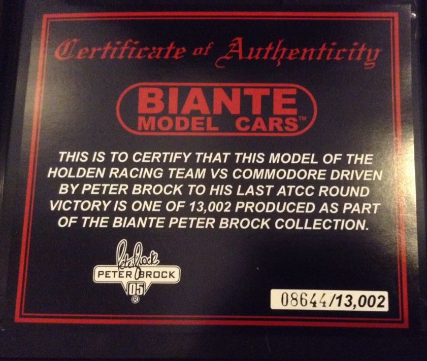 Peter Brock 1997 Last ATCC Victory - Peter Brock toy car collectible - Main Image 2