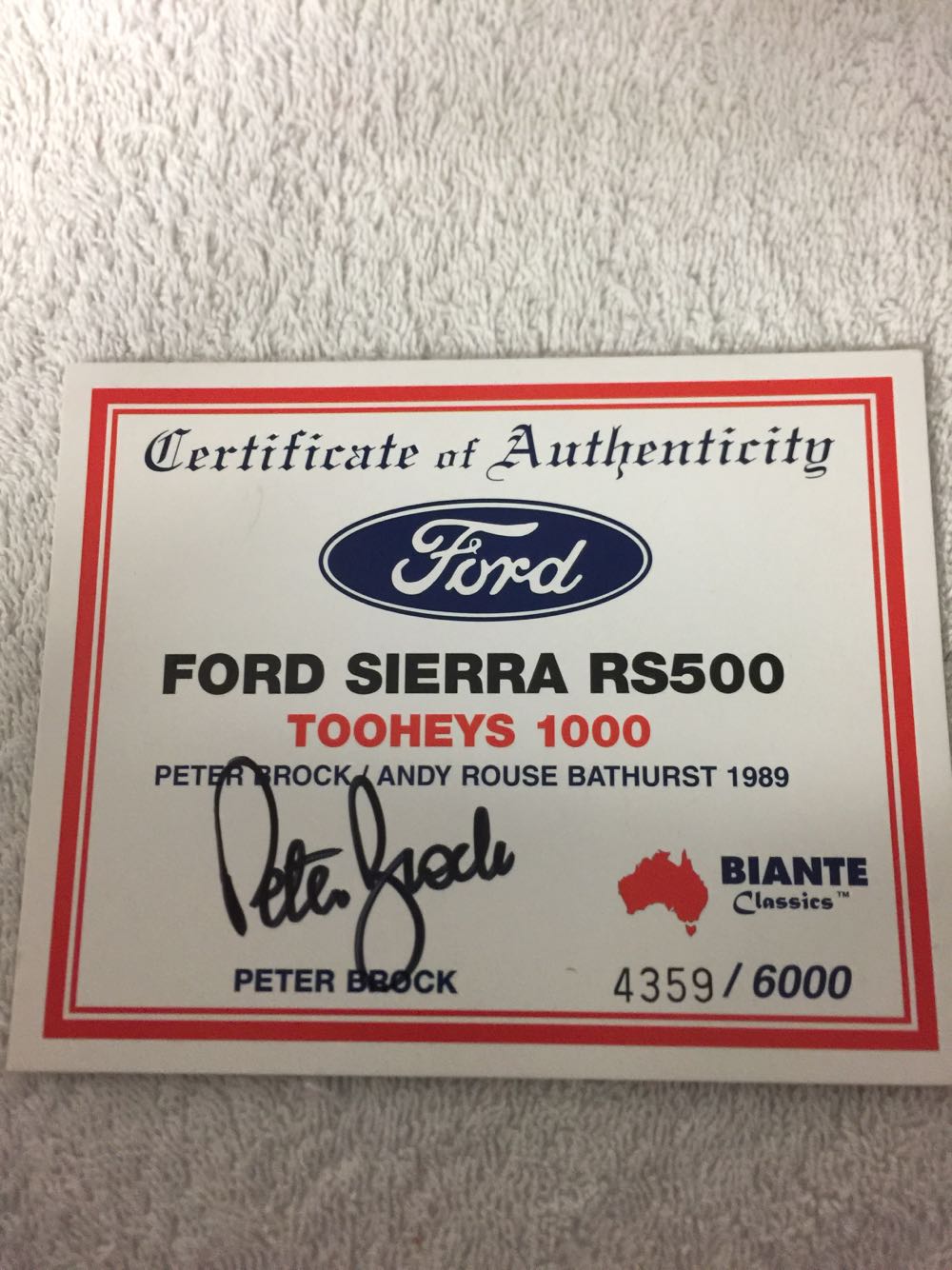 Peter Brock 1989 Bathurst Sierra - Peter Brock toy car collectible - Main Image 4