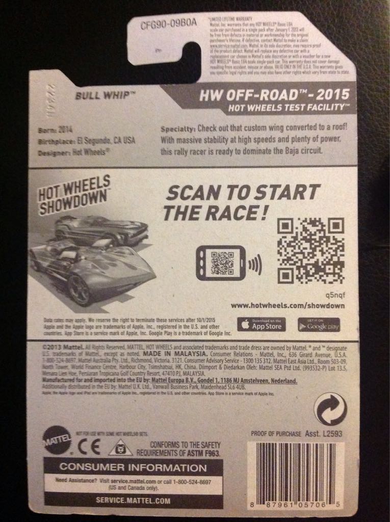 Bull Whip ‘15 - 2015 Hw Off-Road toy car collectible - Main Image 2