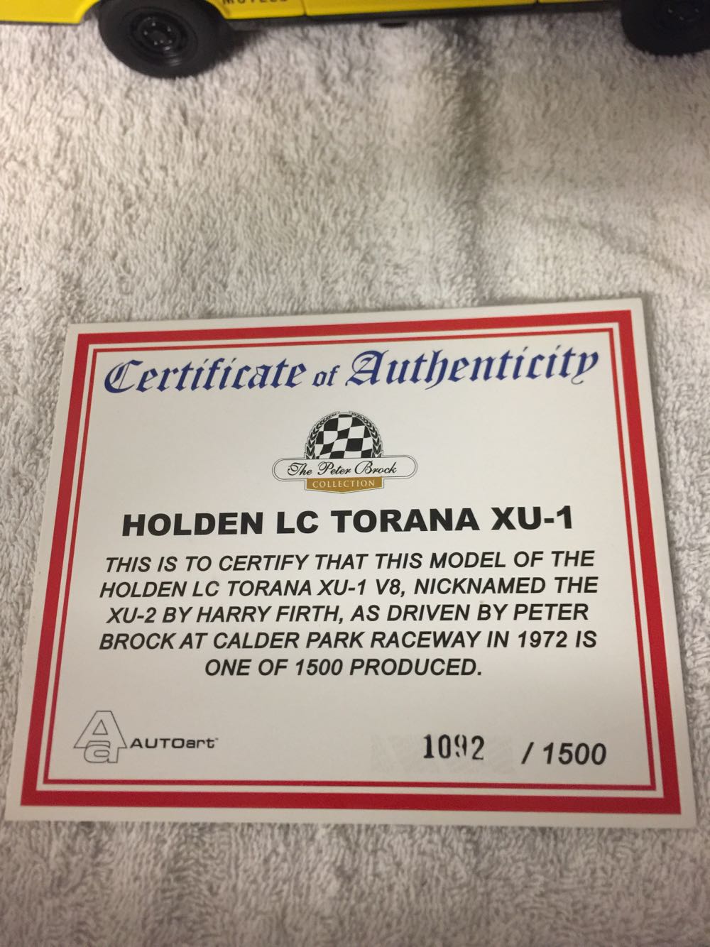 Peter Brock 1972  Torana XU-2 V8 - Peter Brock toy car collectible - Main Image 4