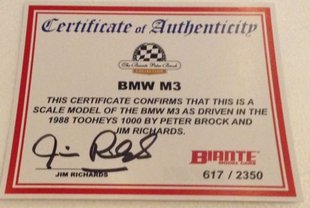 Peter Brock and Jim Richards - 1988 Bathurst BMW M3 - Peter Brock toy car collectible - Main Image 2