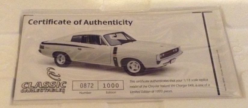 Chrysler Valiant VH Charger E49   toy car collectible - Main Image 2