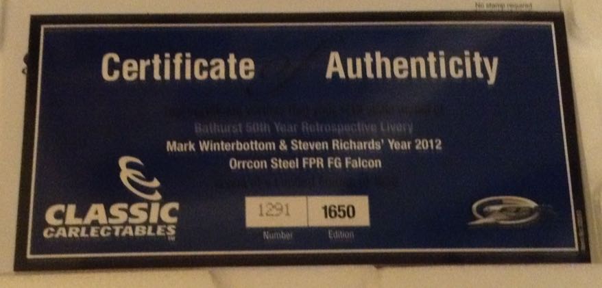 Mark Winterbottom and Steven Richards 2012 - Orcon Steel Retrospecuve Livery - Bathurst toy car collectible - Main Image 2