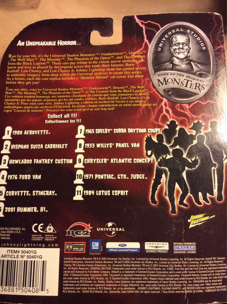 Johnny Lightning - Dracula - Universal Studios Monsters toy car collectible - Main Image 2