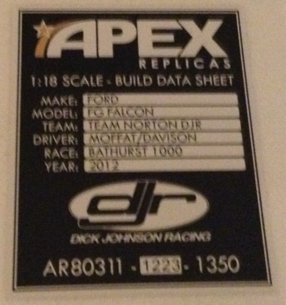 DJR 2012 - 1981 Retro Scheme - James Moffat And Alex Davison - Dick Johnson , DJR , Bathurst toy car collectible - Main Image 2