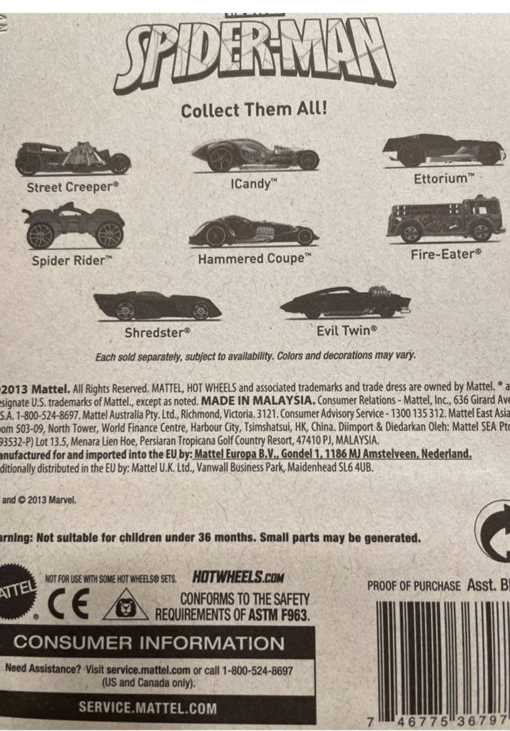 SPIDER-MAN STREET CREEPER®️~SPIDER-MAN - 2014- SPIDER-MAN toy car collectible - Main Image 2