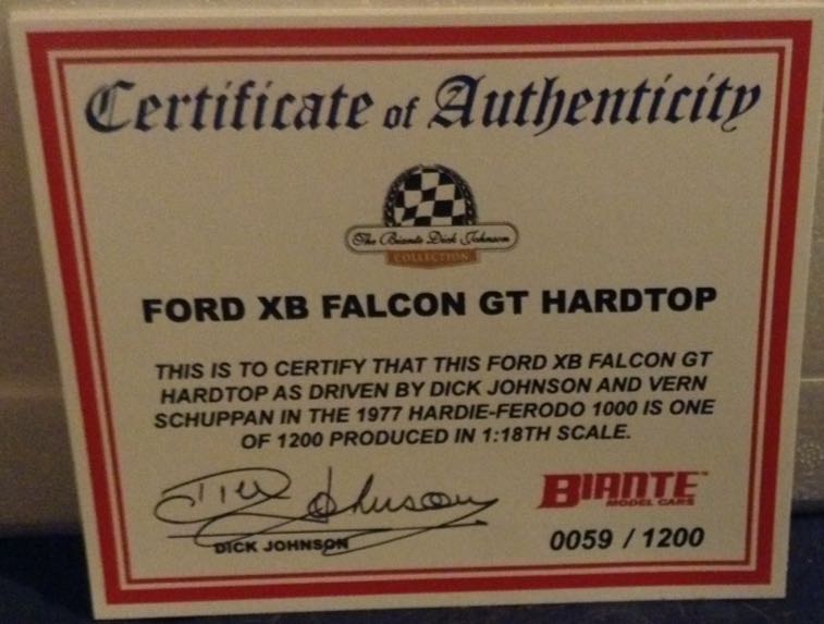 Dick Johnson - 1977 Bathurst XB Falcon with Vern Schuppan - Dick Johnson toy car collectible - Main Image 2