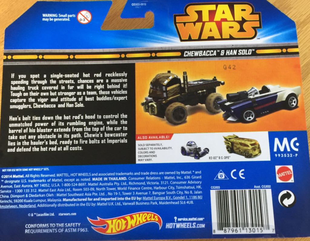 Star Wars Han Solo & Chewbacca - Star Wars 2 Pack toy car collectible - Main Image 2