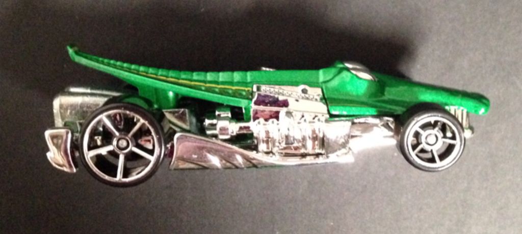 Hot Wheels Croc Rod Green/Silver  toy car collectible - Main Image 1