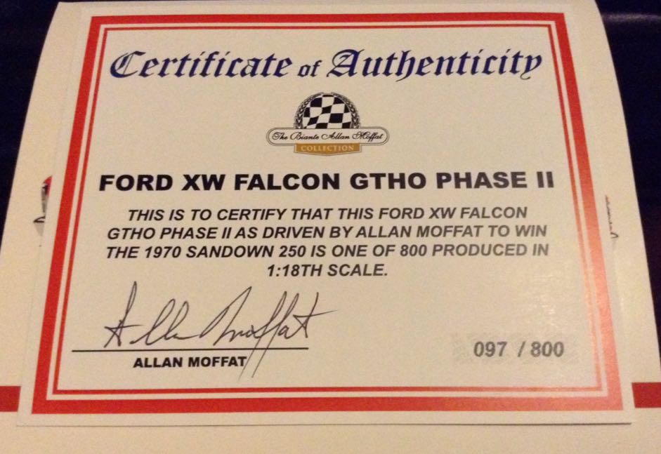 Allan Moffat - 1970 Sandown 500 Winner - XW GTHO Falcon - Allan Moffat toy car collectible - Main Image 2