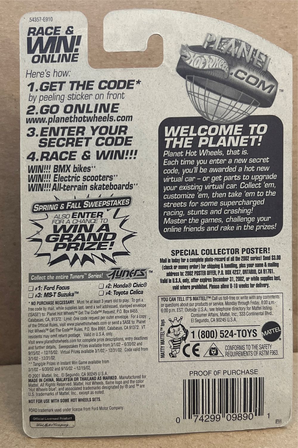 2002 Hot Wheels Ford Focus - Tuners toy car collectible - Main Image 2