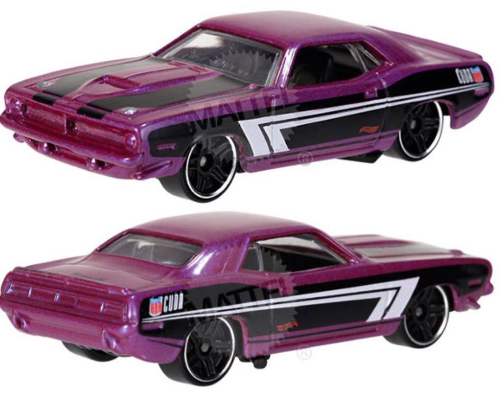 ’70 Plymouth AAR Cuda Purple - HW WORKSHOP 2015 Night Burnerz toy car collectible - Main Image 2