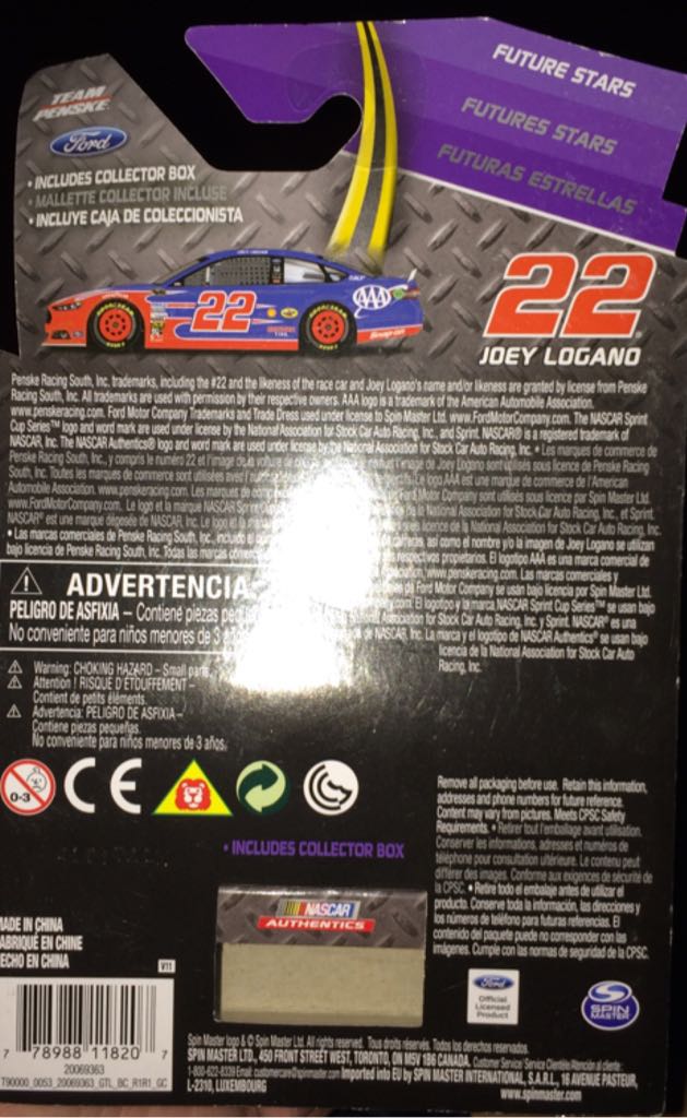 Joey Logano - Nascar Authentics toy car collectible - Main Image 2