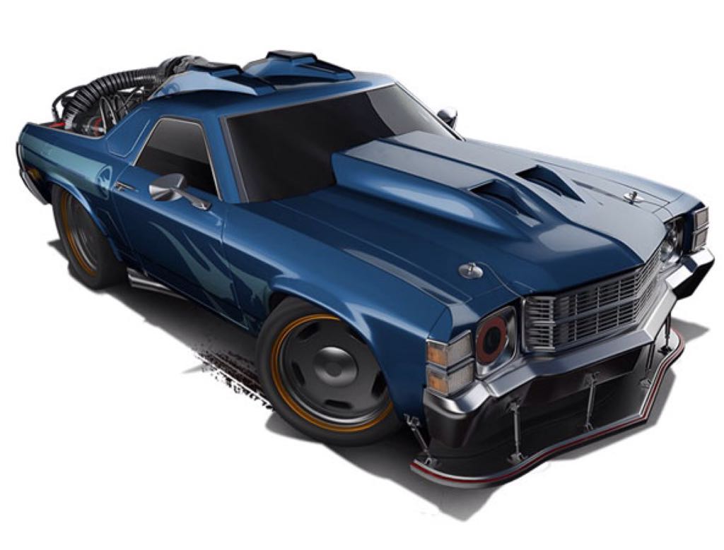Costom ’71 El Camino - HW OFF-road -2014 Hot Wheels Test Facility toy car collectible - Main Image 2