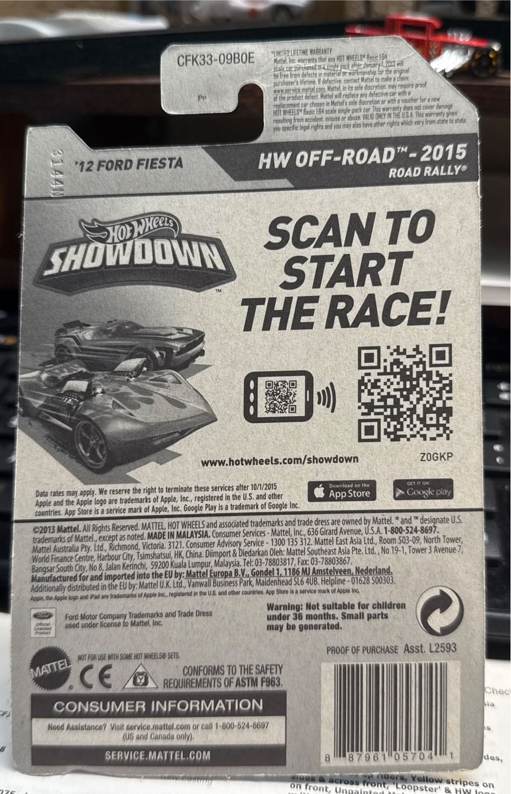 ’12 Ford Fiesta - HW OFF- Raod 2015 Road Rally toy car collectible - Main Image 3