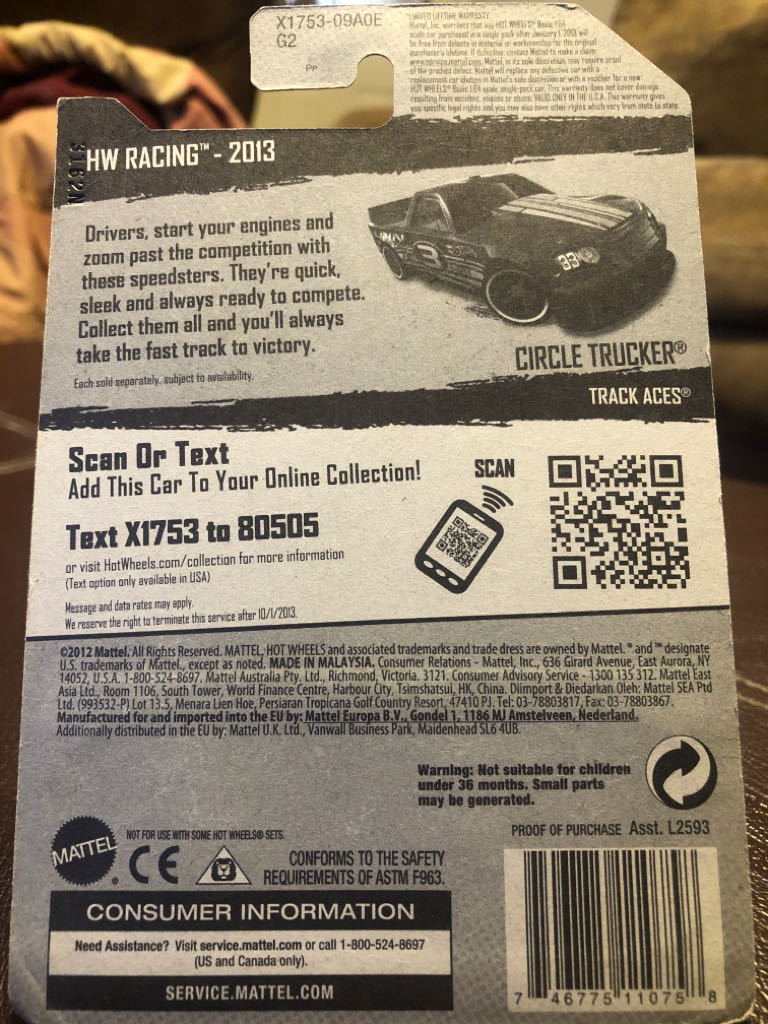 2013 Hot Wheels Treasure Hunt Circle Trucker  toy car collectible - Main Image 2