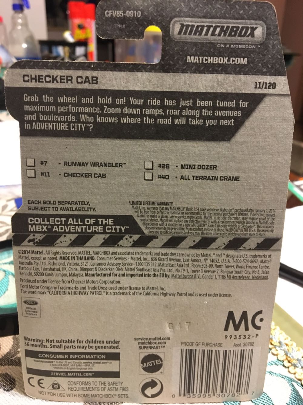 Checker Cab - MBX Adventure City toy car collectible - Main Image 3