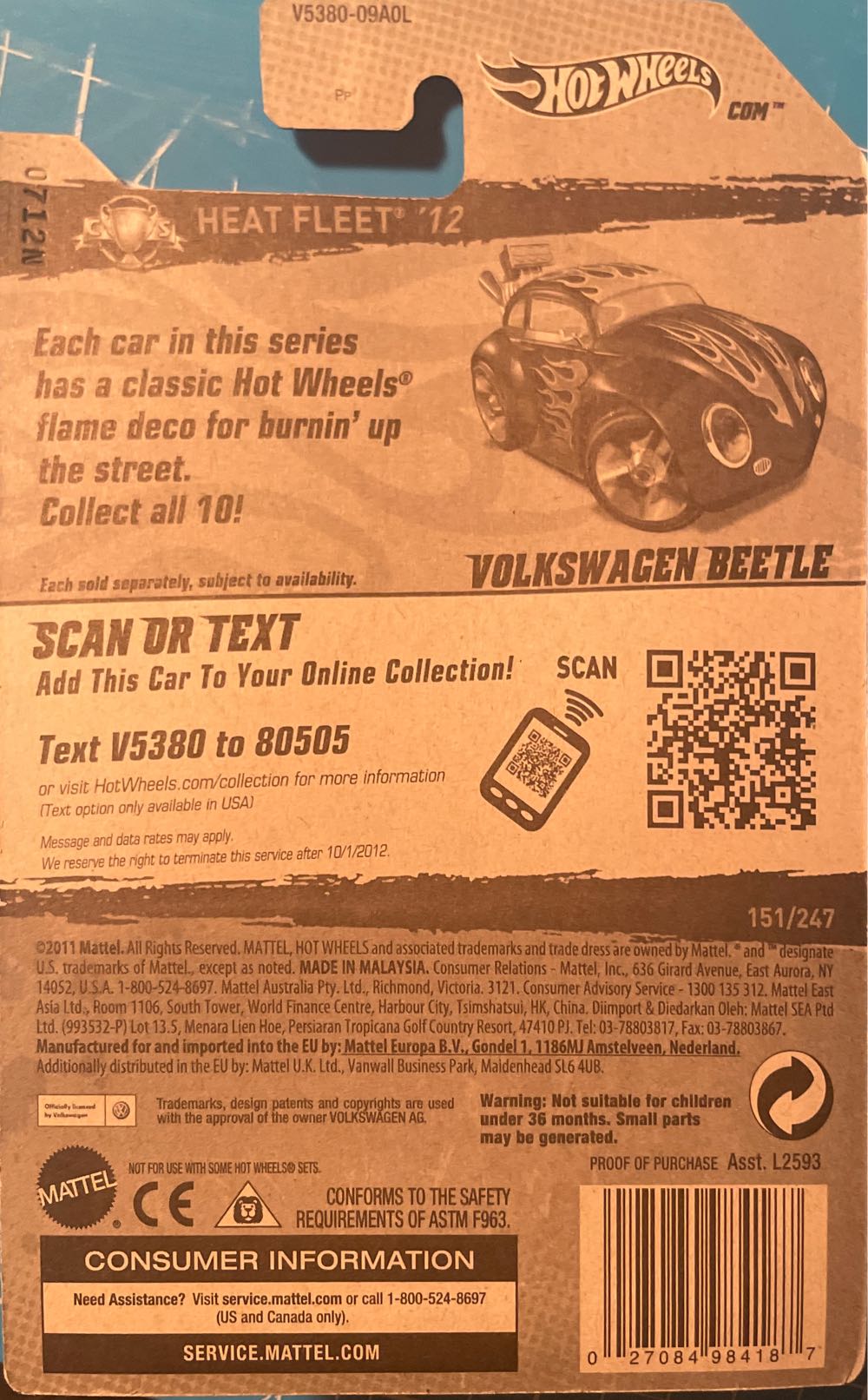 Volkswagen Beetle - Heet Fleet ’12 toy car collectible - Main Image 3