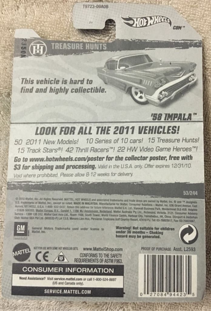 ‘58 Impala - 2011 - HW Treasure Hunts toy car collectible - Main Image 2