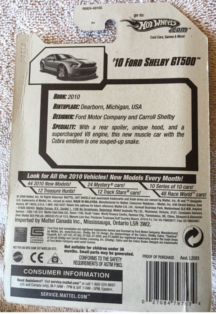 Ford Shelby GT500 2010 - HW New Models toy car collectible - Main Image 2