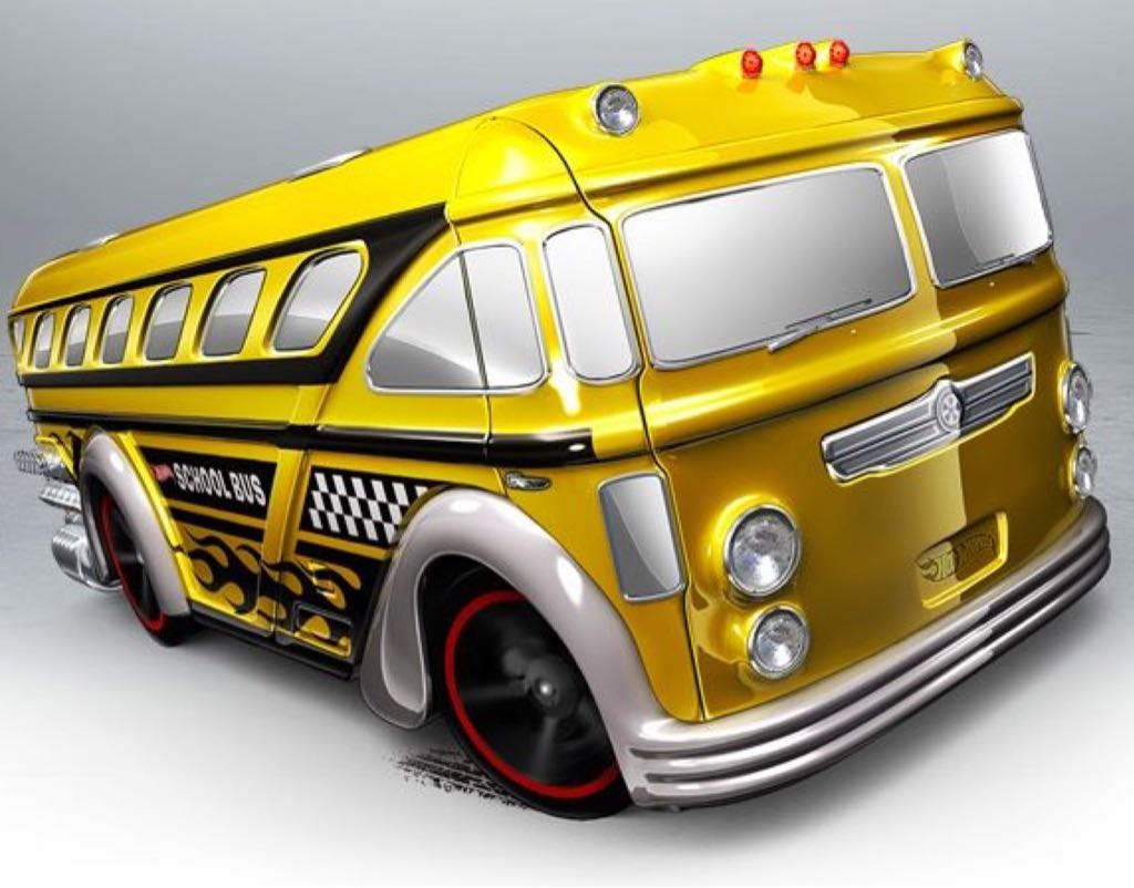 Surfin’ School Bus - HW City - 2014 HW City Works toy car collectible - Main Image 2