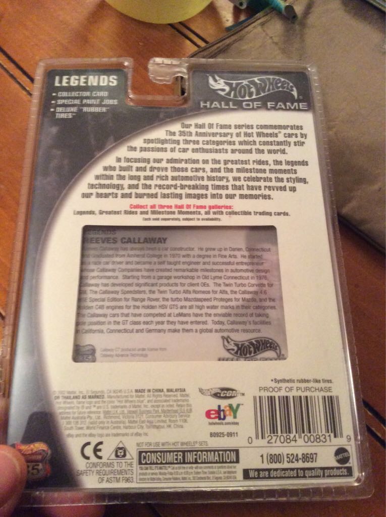 Hall of Fame - Reeves Callaway - Hall of Fame - Legends toy car collectible - Main Image 2