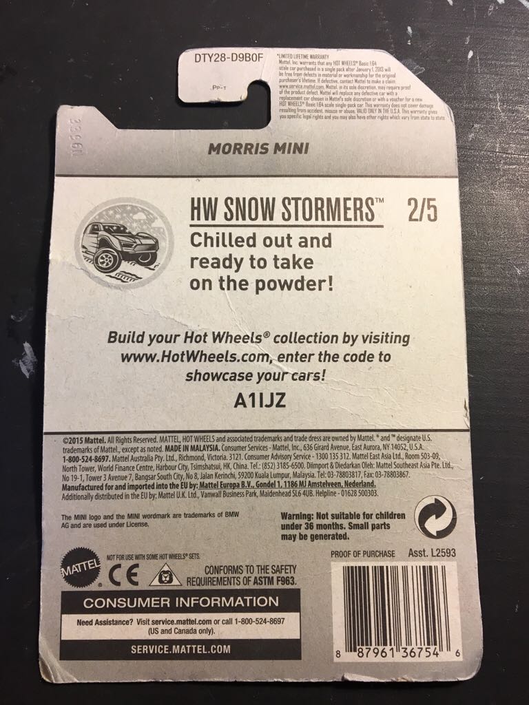 Morris Mini - HW Snow Stormers toy car collectible - Main Image 2