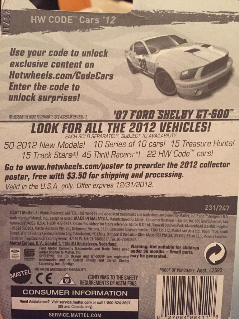 07 Ford Shelby Gt500  toy car collectible - Main Image 2