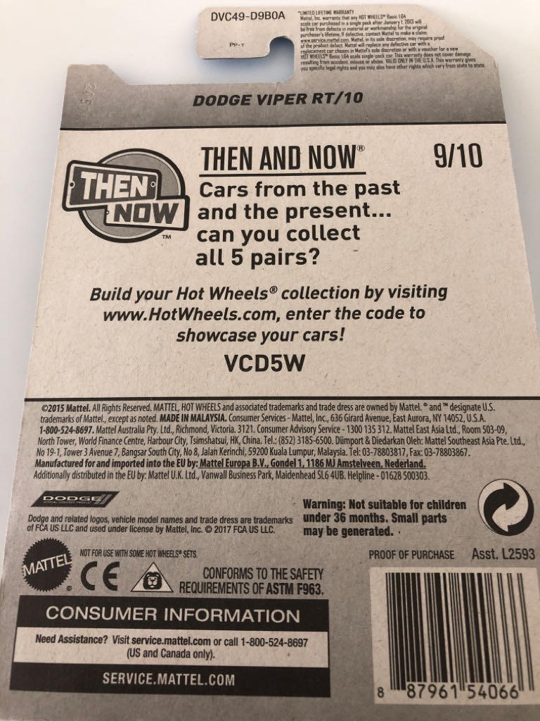 Dodge Viper RT/10 - 2015 - HW Then And Now toy car collectible - Main Image 2