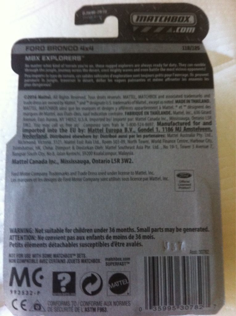 Ford Bronco 4x4 - MBX Explorers toy car collectible - Main Image 2