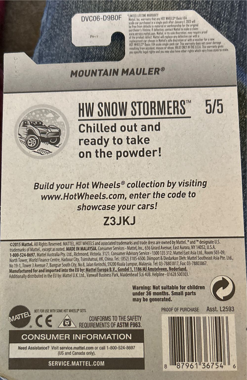 Mountain Mauler™ - HW Snow Stormers toy car collectible - Main Image 3