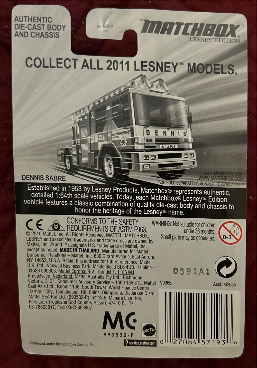 Dennis Sabre Ladder - Lesney Edition toy car collectible - Main Image 3