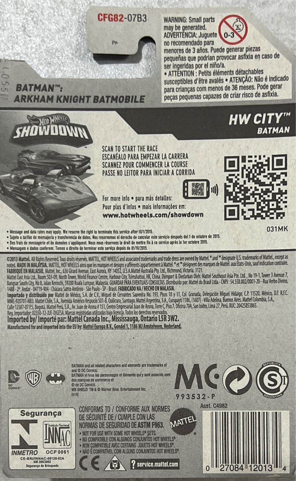 Batman : Arkham Knight Batmobile (Black LC) - HW City toy car collectible - Main Image 3