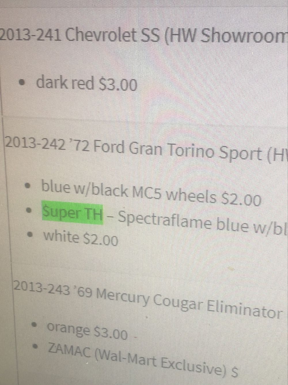 72 Ford Gran Torino Sport - ‘13 HW Showroom toy car collectible - Main Image 3