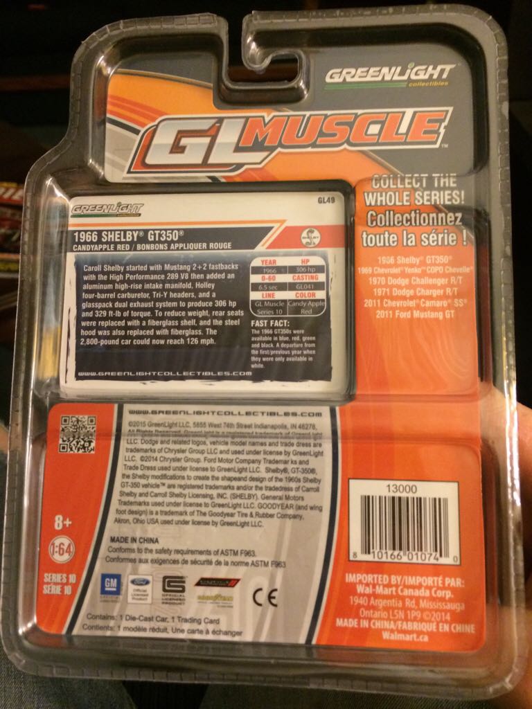 1966 Shelby GT350 - 2014 GL Muscle toy car collectible - Main Image 2