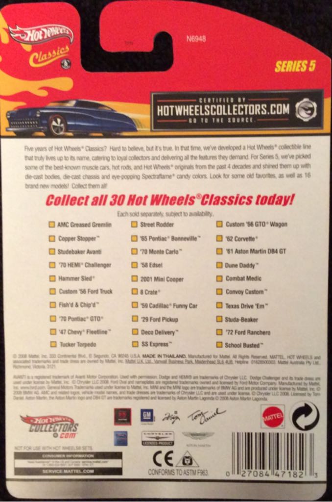 Hot Wheels Classics Series 5: Copper Stopper - 2008 Hot Wheels Classics Series 5 toy car collectible - Main Image 2