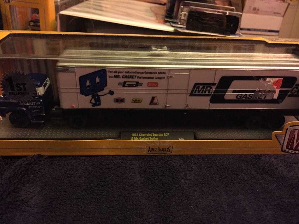 1958 Chevrolet Spartan LCF & Mr. Gasket Trailer - Auto Haulers toy car collectible - Main Image 1