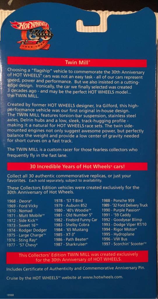 Twin Mill 30th Anniversary - 30th Anniversary toy car collectible - Main Image 2