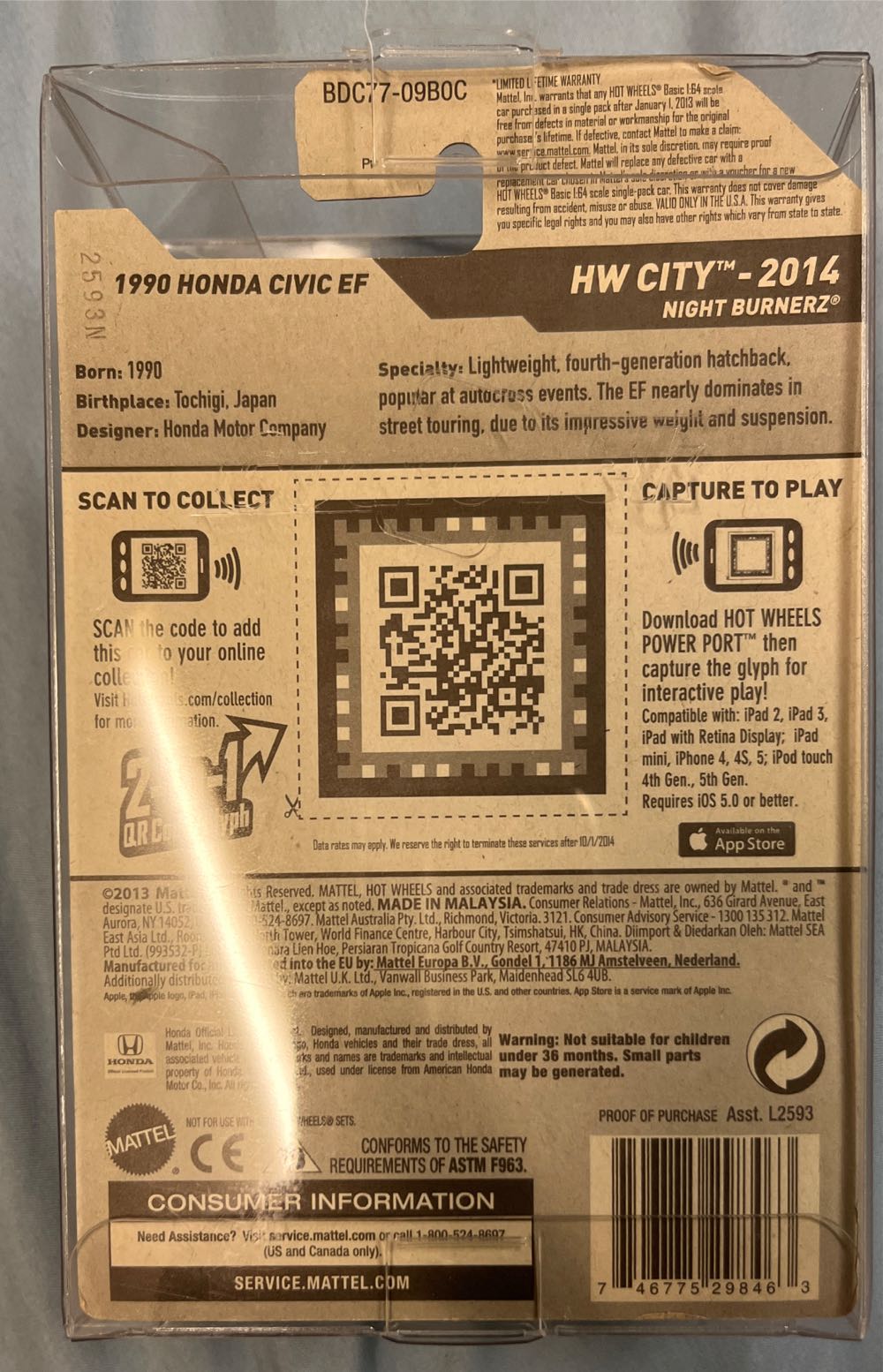 Honda Civic Ef 1990  toy car collectible - Main Image 3