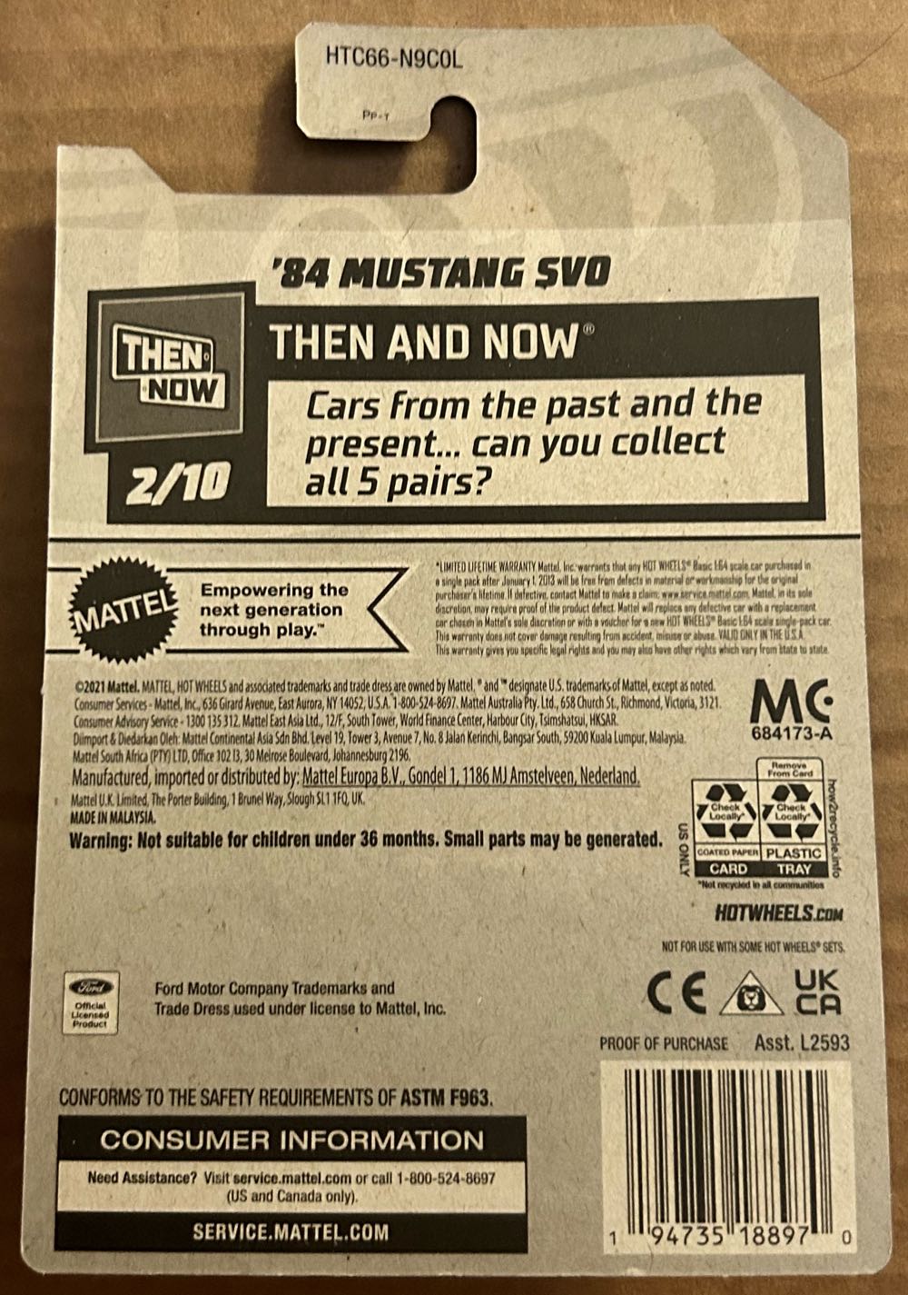 ‘84 Mustang SVO - Then And Now® toy car collectible [Barcode 027084120134] - Main Image 4