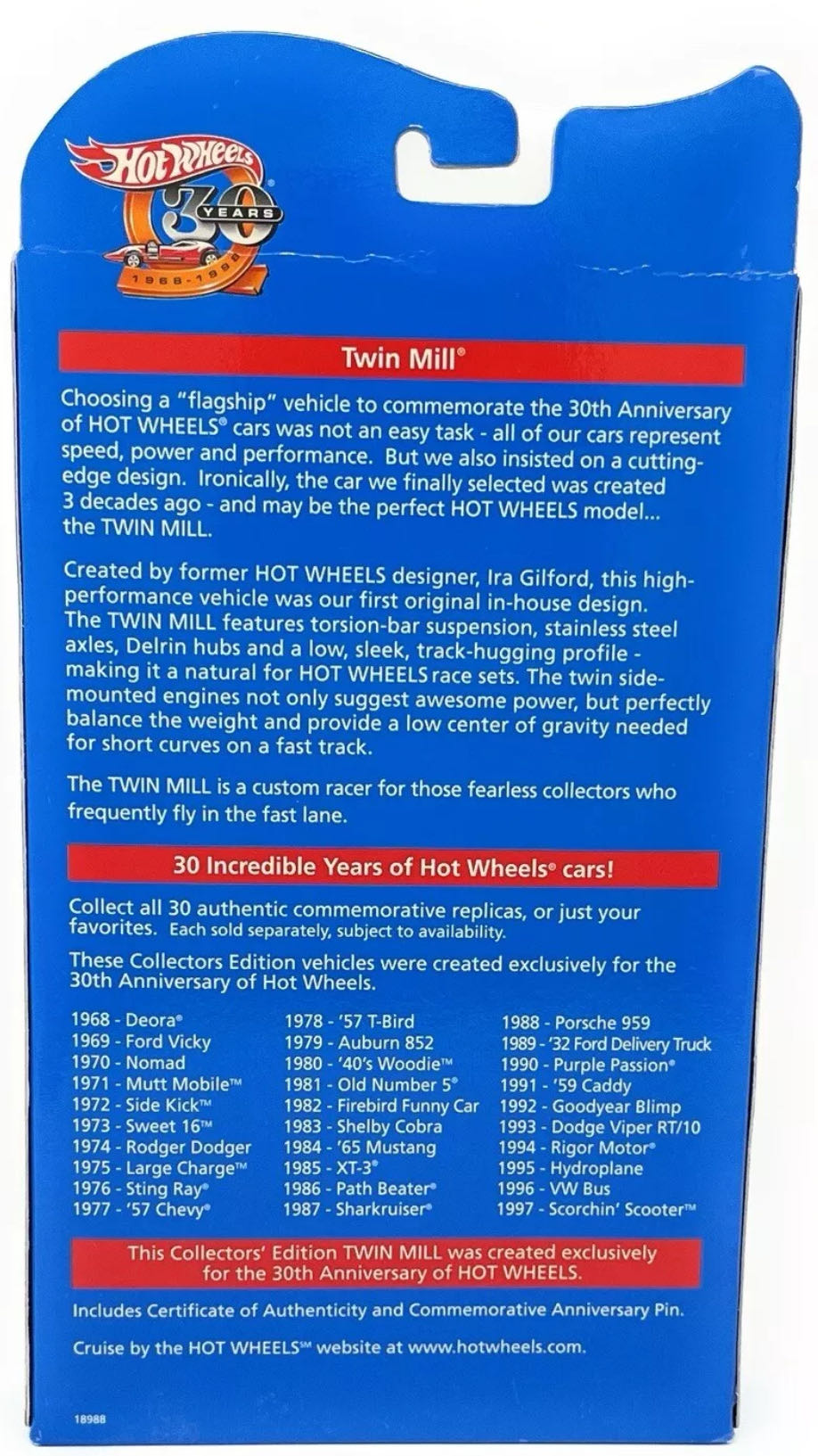 Twin Mill - 30th Anniversary Commemorative Replica toy car collectible - Main Image 2