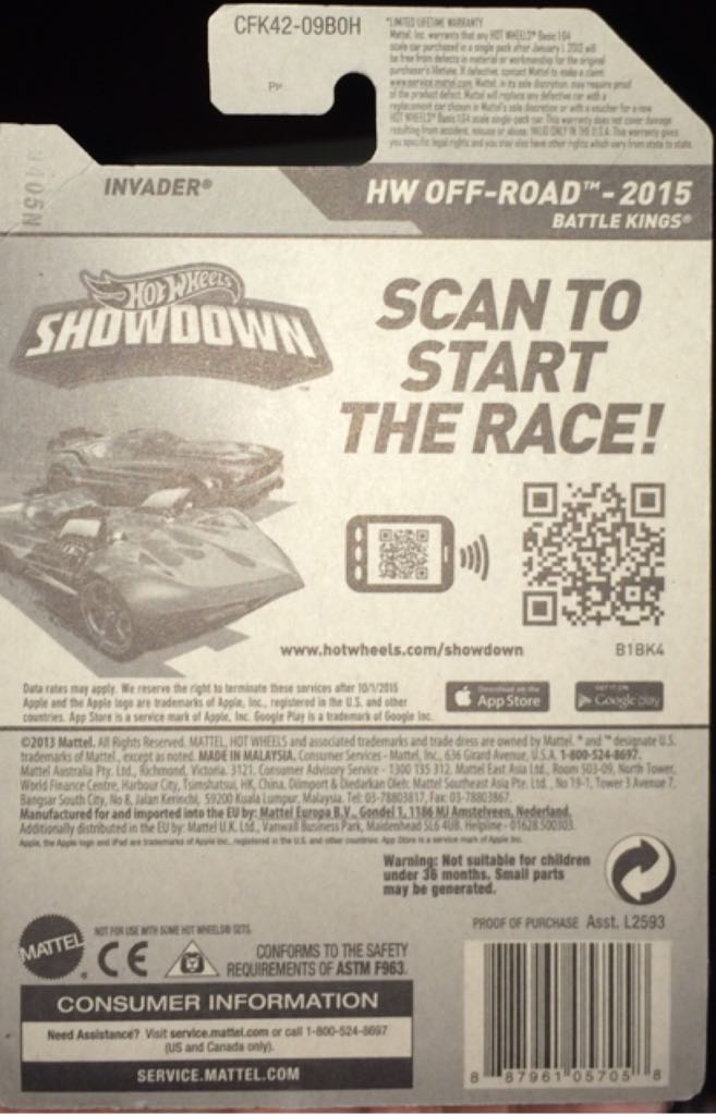 Invader - HW Off-Road - 2015 Battle Kings toy car collectible - Main Image 2