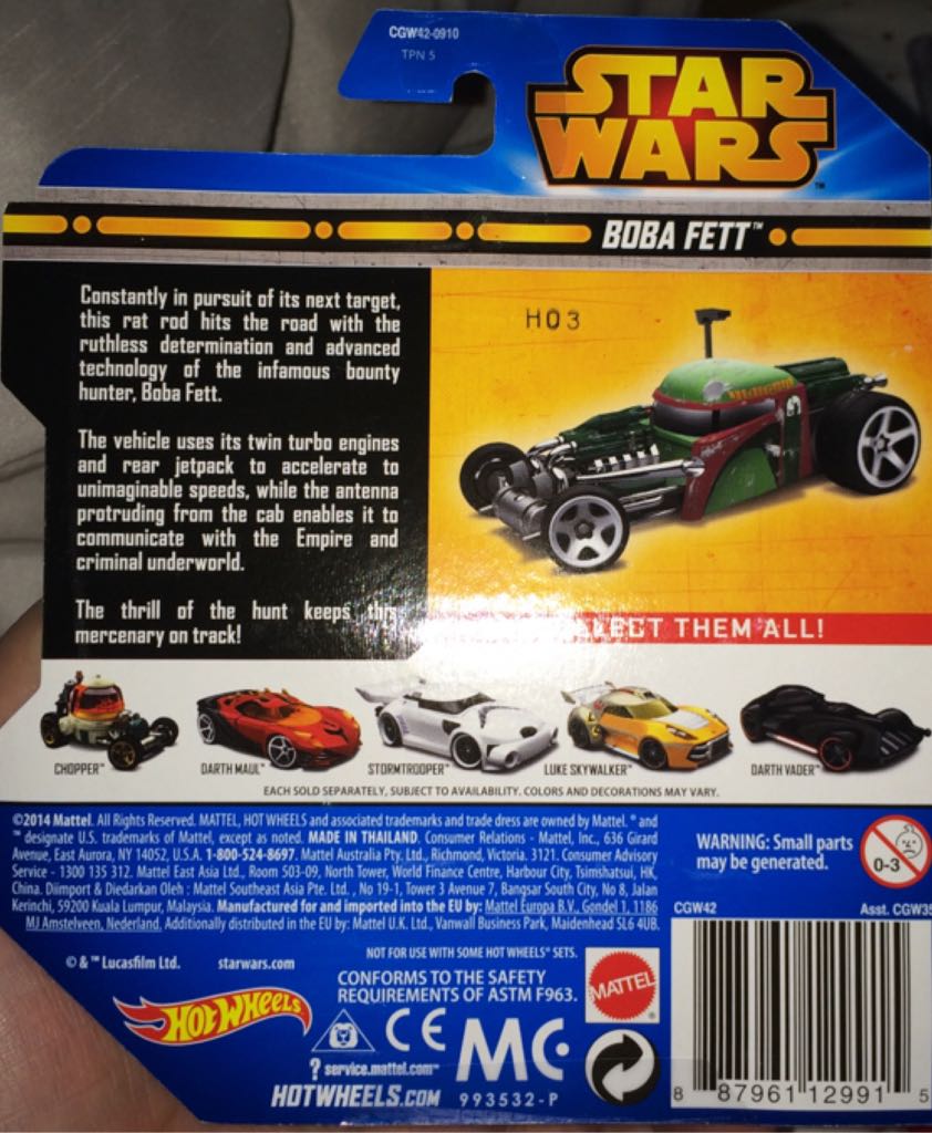 Boba Fett Star Wars - 2015 Star Wars Character Series toy car collectible - Main Image 2