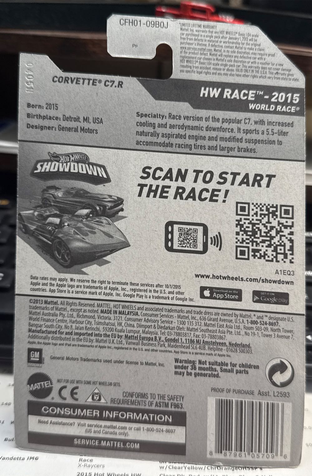 Loose CORVETTE C7.R - HW Race toy car collectible - Main Image 3