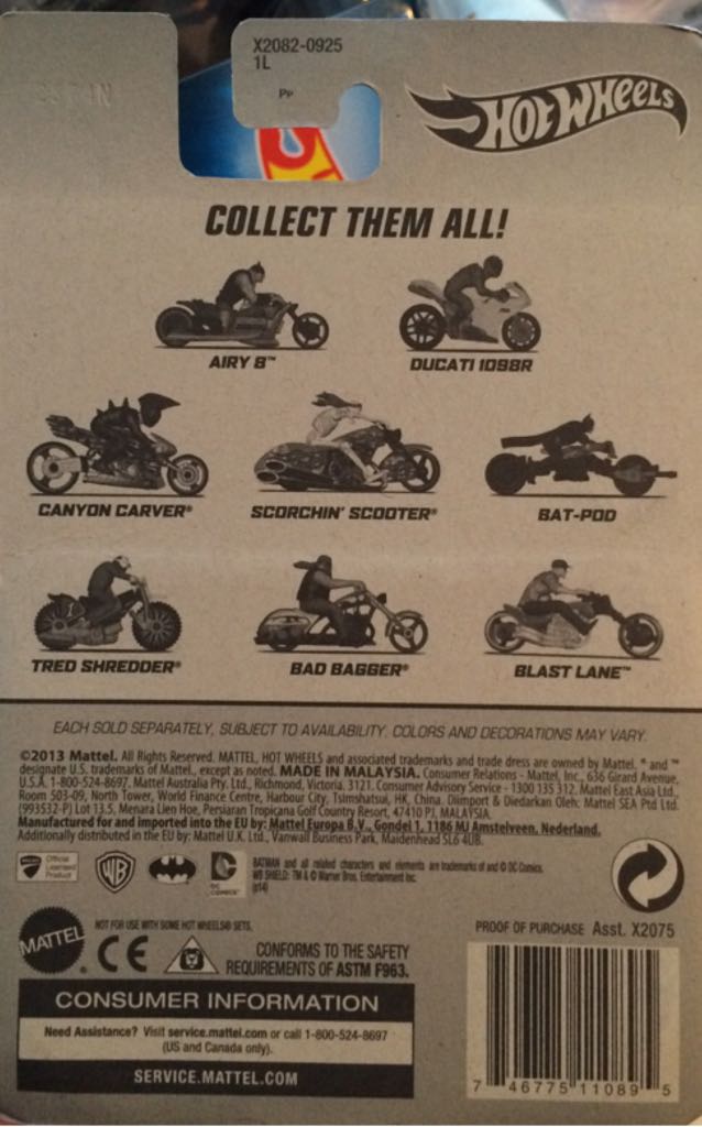 Hot Wheels Tri & Stop Me - Motorcycle toy car collectible - Main Image 2