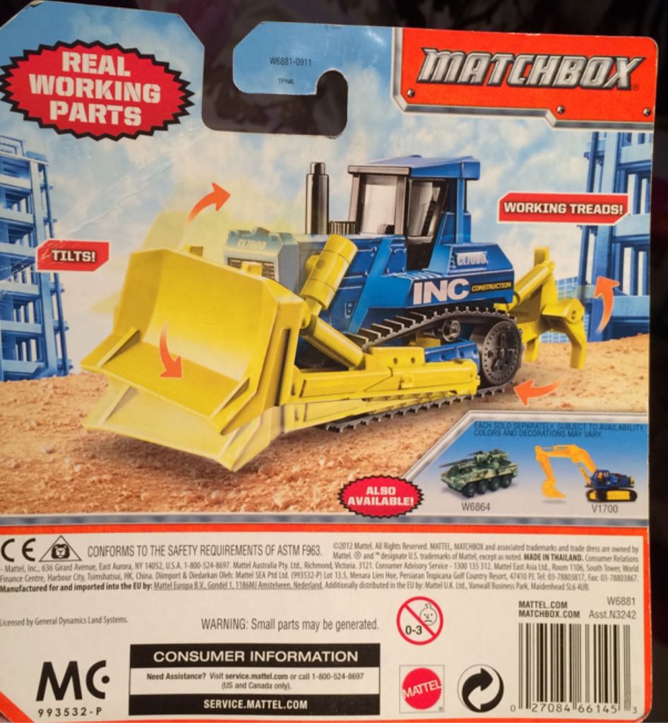 Matchbox Bulldozer - Mbx toy car collectible - Main Image 2