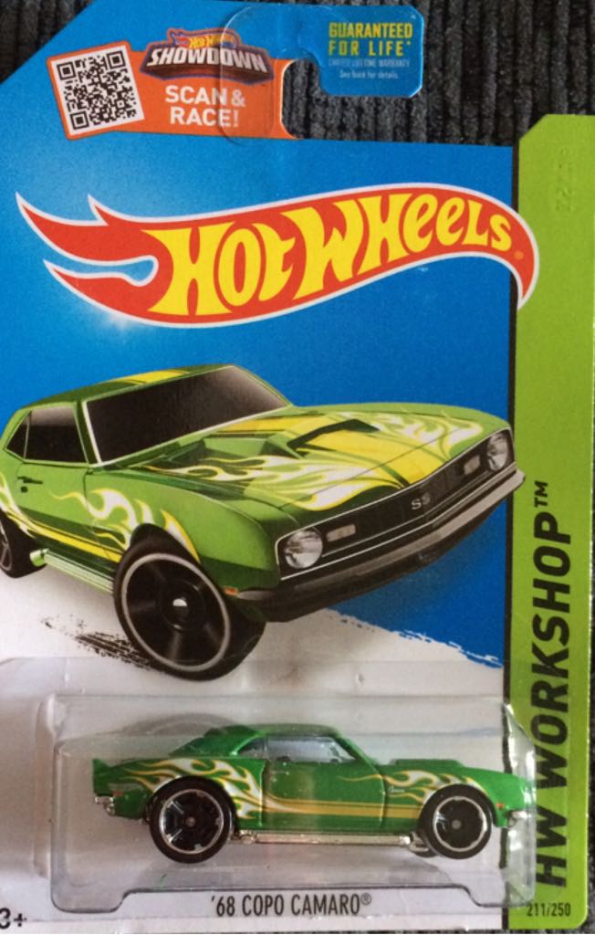 6/10 ‘68 Copo Camaro - 2015 - HW Workshop - Heat Fleet toy car collectible - Main Image 1